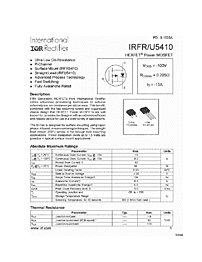 DataSheet IRFR5410 pdf